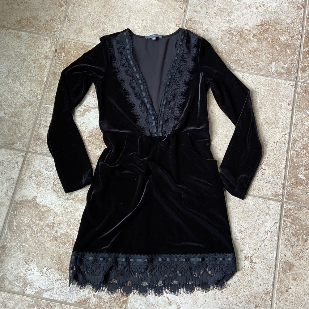 Marty M Black Velvet Dress